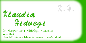 klaudia hidvegi business card